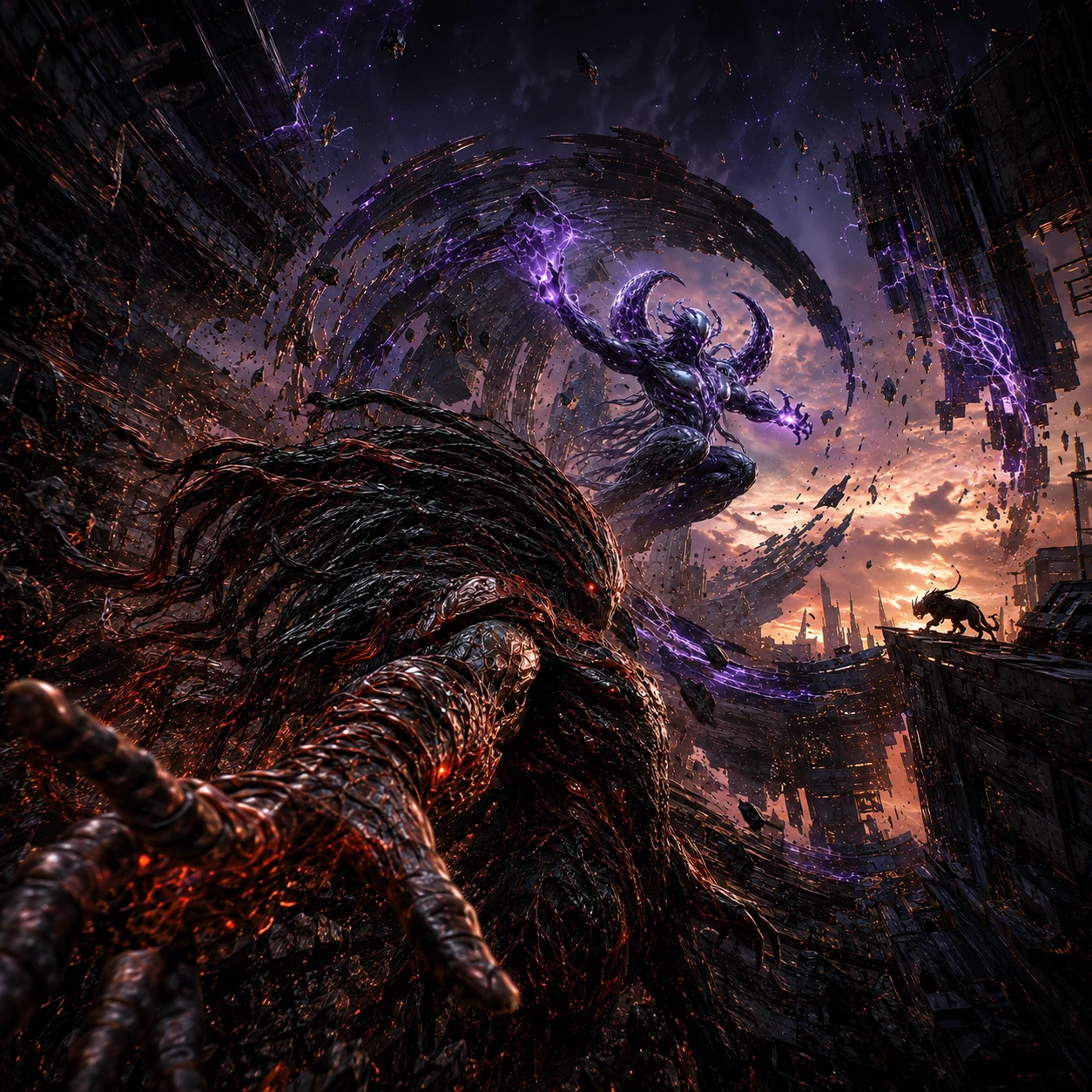 Cities of living matter.: elemental figures in a cinematic confrontation
