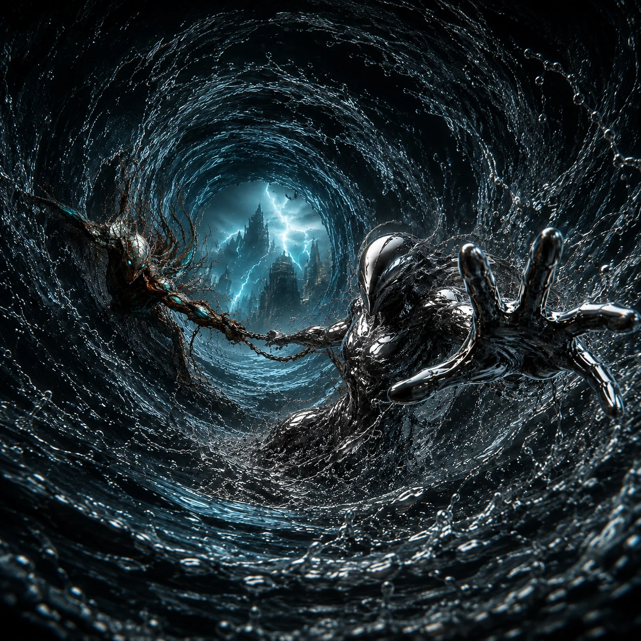 The first gathering.: elemental figures in a cinematic confrontation